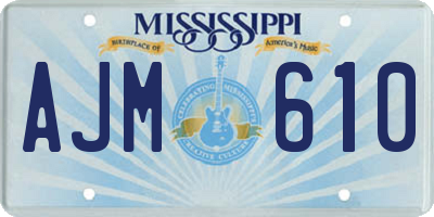 MS license plate AJM610