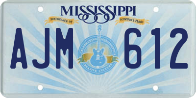 MS license plate AJM612