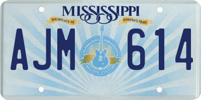 MS license plate AJM614