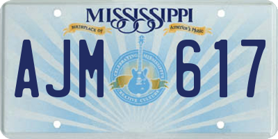 MS license plate AJM617