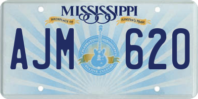MS license plate AJM620