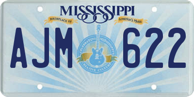 MS license plate AJM622