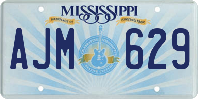 MS license plate AJM629