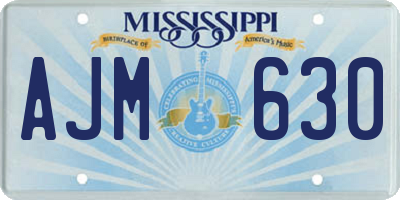 MS license plate AJM630