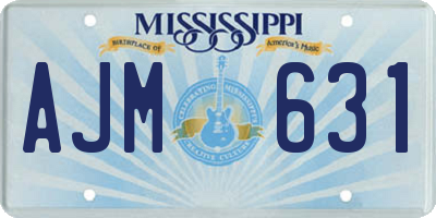 MS license plate AJM631