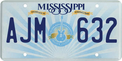 MS license plate AJM632