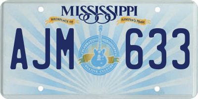 MS license plate AJM633