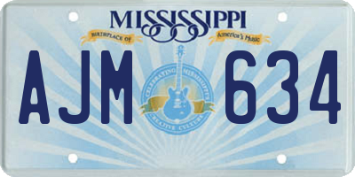 MS license plate AJM634