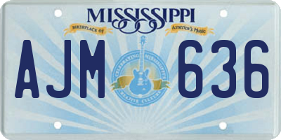 MS license plate AJM636