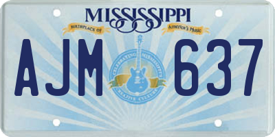 MS license plate AJM637