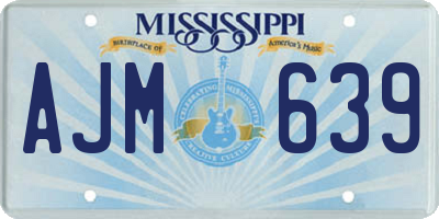 MS license plate AJM639