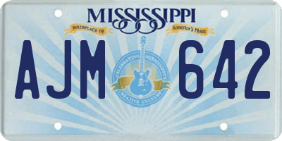 MS license plate AJM642