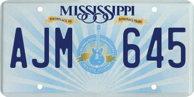 MS license plate AJM645