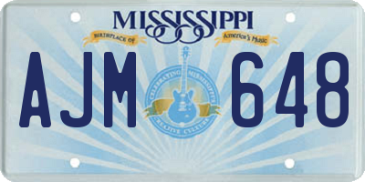 MS license plate AJM648
