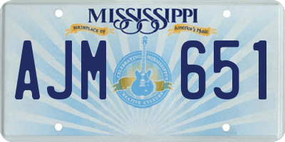 MS license plate AJM651