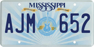 MS license plate AJM652