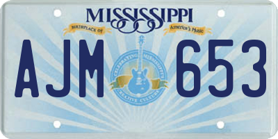 MS license plate AJM653