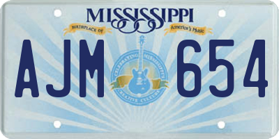 MS license plate AJM654