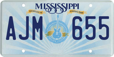 MS license plate AJM655