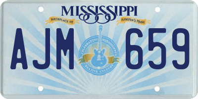MS license plate AJM659