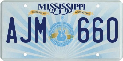 MS license plate AJM660
