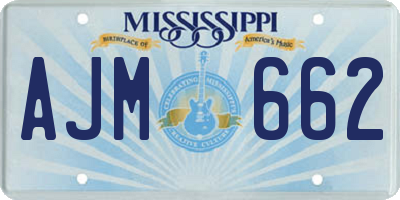 MS license plate AJM662