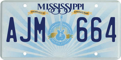 MS license plate AJM664