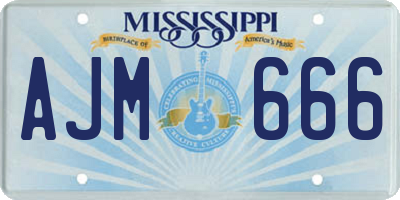 MS license plate AJM666
