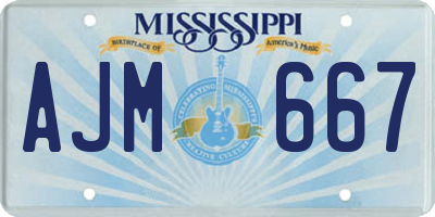 MS license plate AJM667
