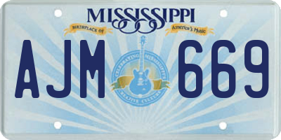 MS license plate AJM669