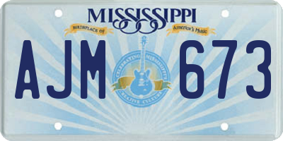 MS license plate AJM673