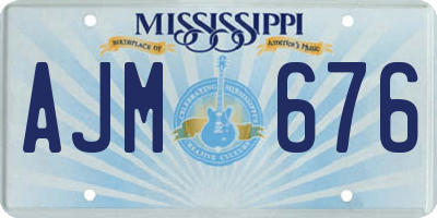 MS license plate AJM676