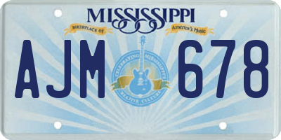 MS license plate AJM678
