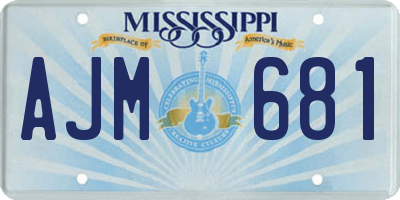 MS license plate AJM681