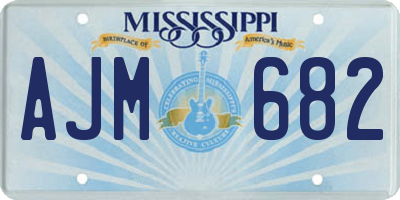 MS license plate AJM682