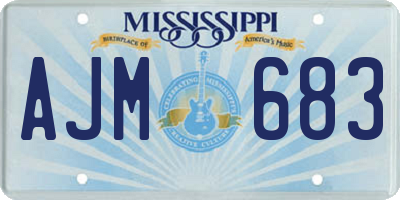 MS license plate AJM683