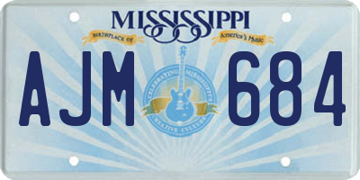 MS license plate AJM684