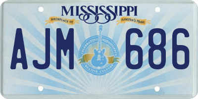 MS license plate AJM686