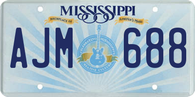 MS license plate AJM688