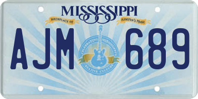 MS license plate AJM689