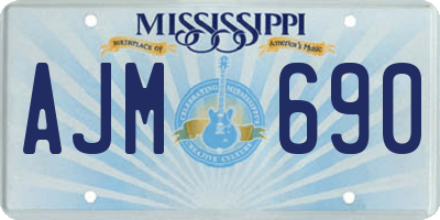 MS license plate AJM690