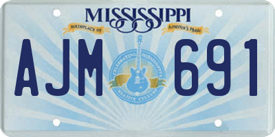 MS license plate AJM691