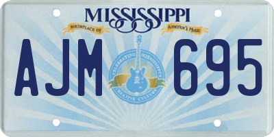 MS license plate AJM695