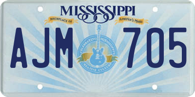 MS license plate AJM705