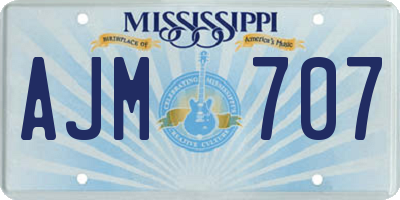 MS license plate AJM707