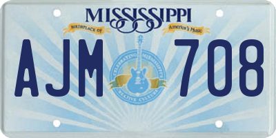MS license plate AJM708