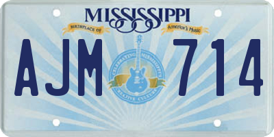MS license plate AJM714