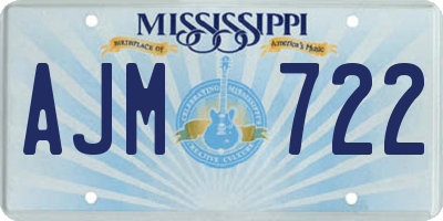 MS license plate AJM722