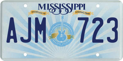 MS license plate AJM723