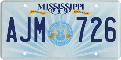 MS license plate AJM726